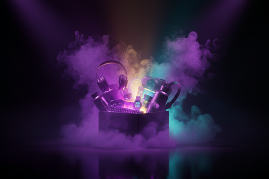 Mystery box para hombre con fondo oscuro y misterioso